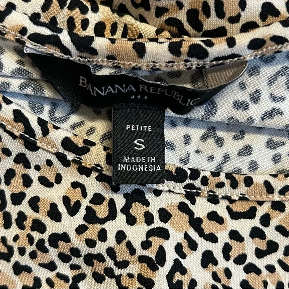 Banana Republic Belted Long Sleeve Fit & Flare Dress Women’s SZ PS in Leopard - Picture 6 of 8